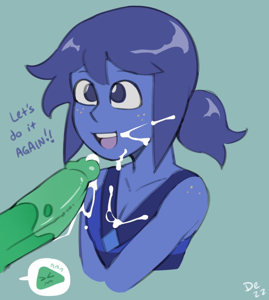 blue_hair blue_skin cartoon_network cum cum_on_cheek cum_on_face dezz dialogue facial freckles futa_on_female futanari intersex lapis_lazuli_(gem) lapis_lazuli_(steven_universe) nice_lapis oral oral_sex peridot_(gem) peridot_(steven_universe) ponytail steven_universe steven_universe_future tagme text