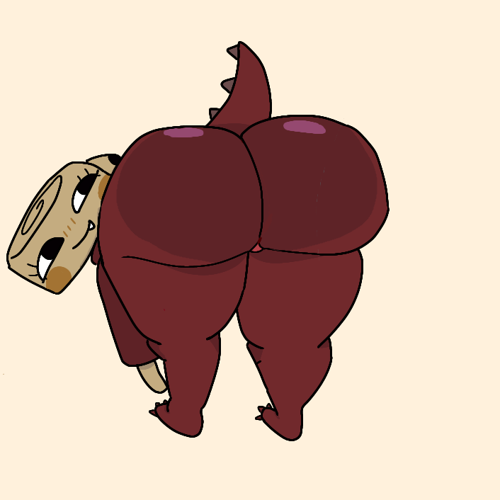 ass, big ass, dandy's world, dingdingwing, dino snore shelly, huge ass, roblox, shelly (dandy's world), simple shading, tagme