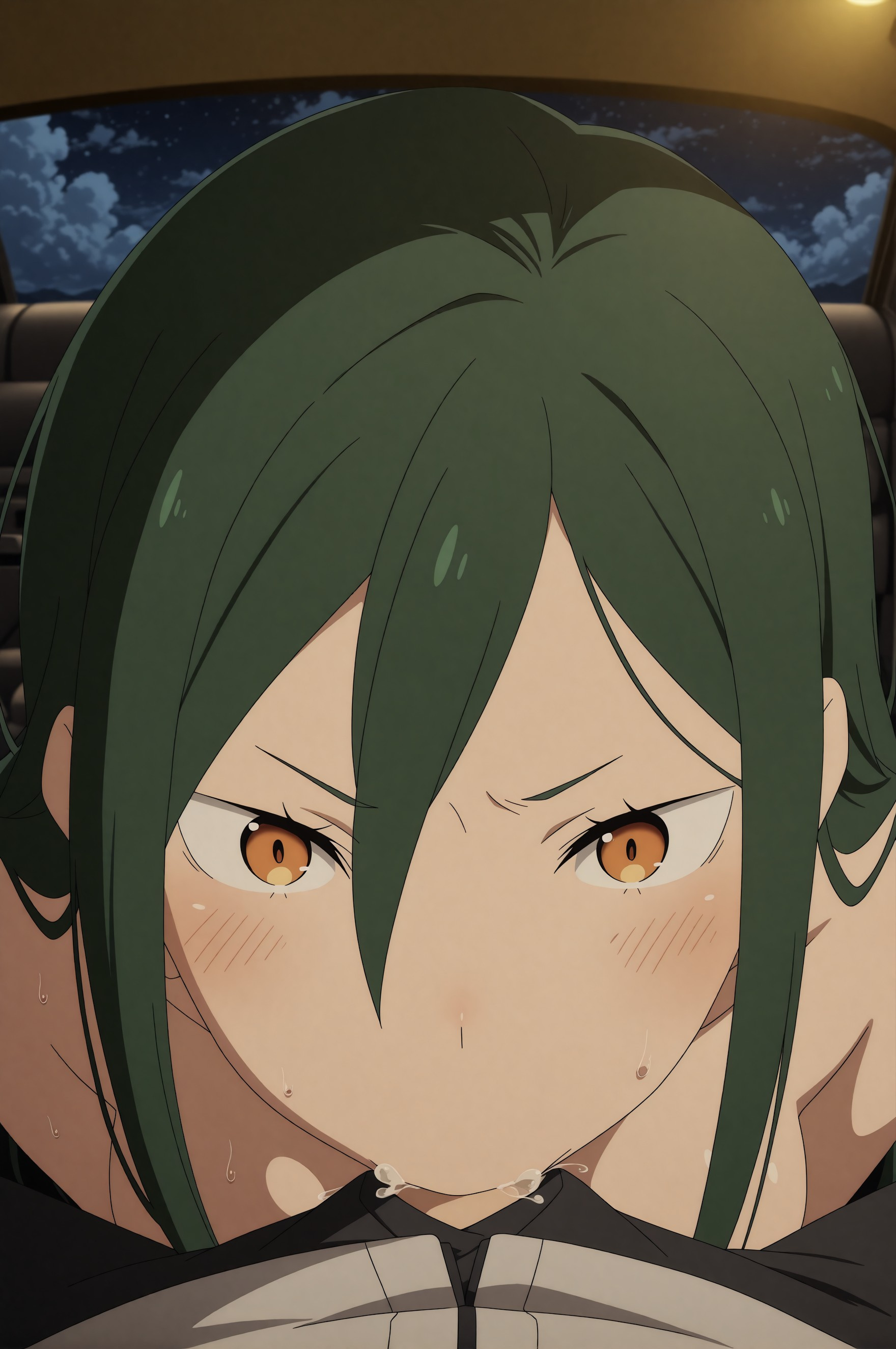 ai generated, big breasts, blowjob, breasts, crusch karsten, cum in mouth, cum in throat, deep blowjob, deepthroat, female, green hair, licking penis, long hair, male, natsuki subaru, naughty face, nude, nude female, oral, oral sex, penis, pov, re:zero kara hajimeru isekai seikatsu, sucking penis, throat fuck, waitercolor, yellow eyes