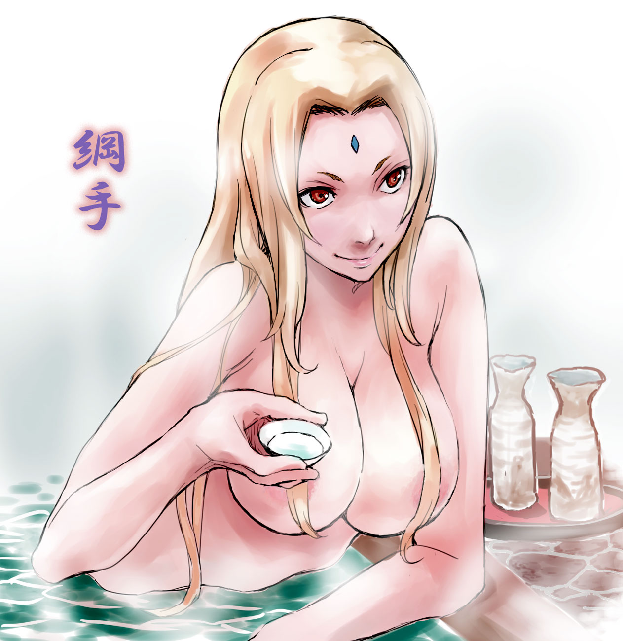 1girls, areolae, big breasts, blonde hair, boruto: naruto next generations, breasts, brown eyes, busty, female, female only, forehead jewel, large breasts, mature, mature female, milf, naked, naruto, naruto (series), naruto shippuden, nipples, nude, older female, pink lips, solo, solo female, solo focus, tsunade, uheri