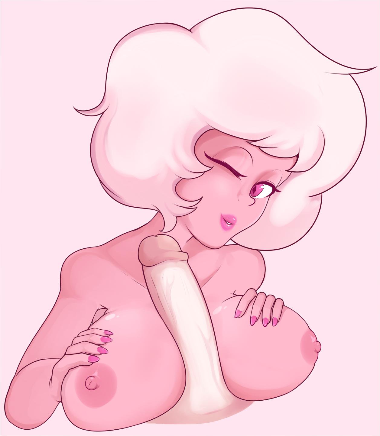 1boy 1boy1girl 1girls bhloopy big_breasts big_penis breasts cartoon_network diamond_authority erect_nipples erect_penis faceless_male female gem_(species) hands_on_breasts looking_at_viewer nipples nude_female paizuri penis penis_between_breasts pink_diamond_(steven_universe) pink_eyes pink_hair pink_lipstick pink_skin pov smiling steven_universe titjob white_skin wink winking_at_viewer