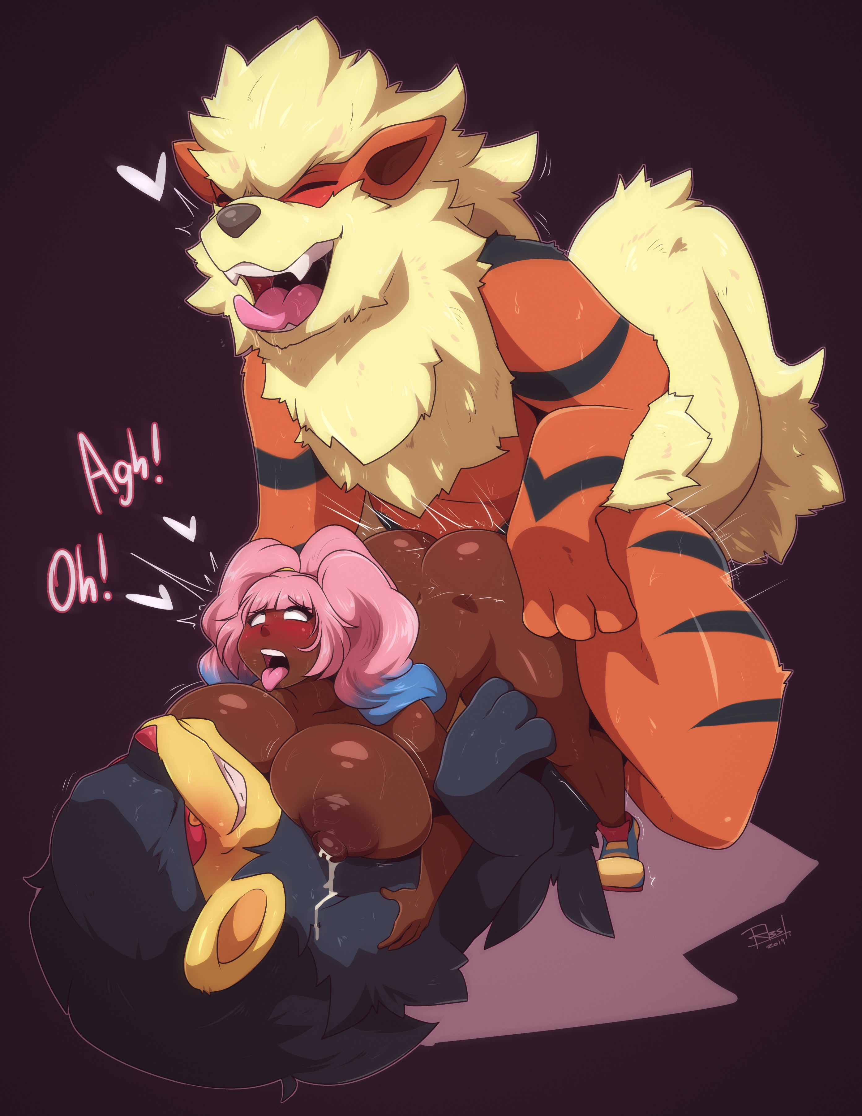 1girls, 2boys, absurdres, ahe gao, alternate color, arcanine, areolae, artist request, ass, big ass, big nipples, black fur, blue eyes, blue hair, blush, borrowed character, bouncing breasts, breasts, canine, closed eyes, curvy, dark skin, dark-skinned female, double penetration, feline, female, furry, game freak, heart, hi res, highres, huge breasts, kneeling, lactation, large areolae, large nipples, larger female, long hair, luxray, male, milk, ming-ming yúan, nintendo, nipples, nude, open mouth, orange fur, original, original character, pink hair, pokemon, pokemon (species), pokemon dppt, pokemon rgby, pokephilia, pussy, quadruped, red eyes, red sclera, rolling eyes, sex, shiny luxray, shiny pokemon, size difference, smaller female, source request, tagme, tail, text, thick thighs, thighs, threesome, tongue, tongue out, twintails, uncensored, vaginal penetration, watermark, wide hips, x-ray, yellow eyes, yellow fur, zoophilia