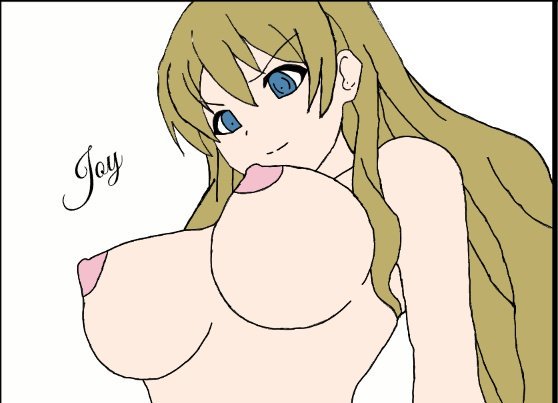 1girls below_view big_breasts blue_eyes breasts fnafhs fnafhs_z3ro golden_hair joy_(fnafhs) naked sole_female