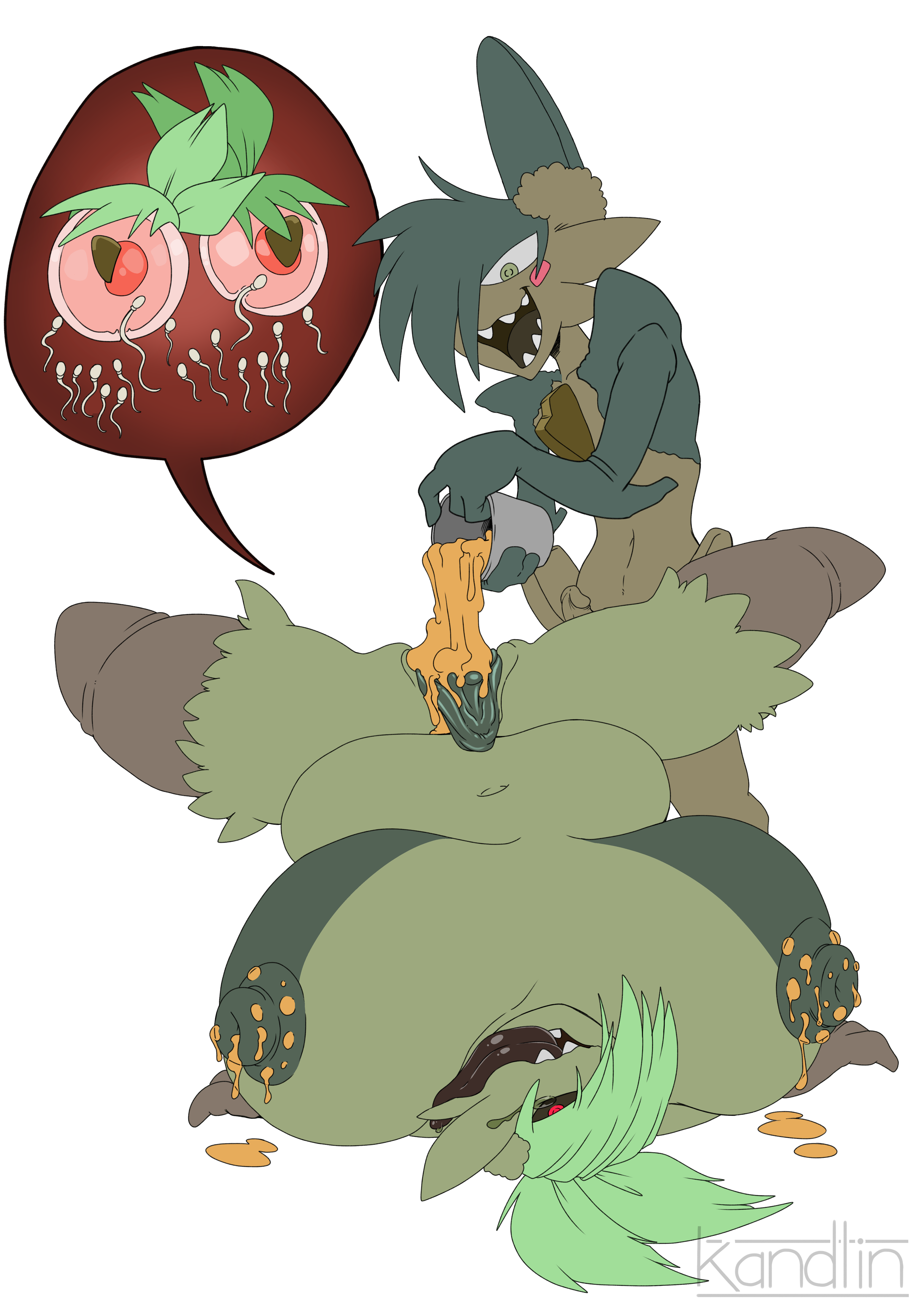 1boy, 1girls, ahe gao, alternate color, anthro, anthrofied, artificial insemination, big belly, big clitoris, big nipples, breasts, brown skin, bucket, chubby, clitoris, corruption, cum, cum dump, cum in bucket, cum in pussy, cum inside, erection, female, fusion, gallade, gaping, gaping pussy, garbodor, gardevoir, green hair, green skin, hair over one eye, half-closed eyes, huge breasts, hybrid, impregnation, kandlin, lactation, larger female, long tongue, male, milk, nintendo, nipples, nude, on back, original, original character, original characters, overweight, overweight female, ovum, penis, pokemon, pokemon (species), pokemon dppt, pokemon rse, pregnant, pussy, red eyes, sagging breasts, short hair, size difference, slime, smaller male, smile, source request, spread legs, straight, tears, teeth, text, thick thighs, tongue, tongue out, transformation, unusual lactation, watermark, weight gain, wet, white background, wide hips, x-ray