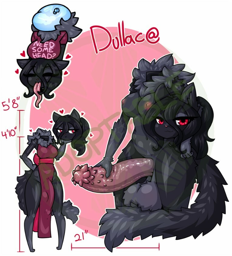 balls, big balls, big penis, black fur, black hair, breasts, dullac@ (limebreaker), dullahan, fat cock, feline, feline penis, filled condom, furry, futa only, futanari, hearts, intersex, limebreaker, long tongue, medium breasts, nipples, no humans, penis, red eyes, smile, tagme