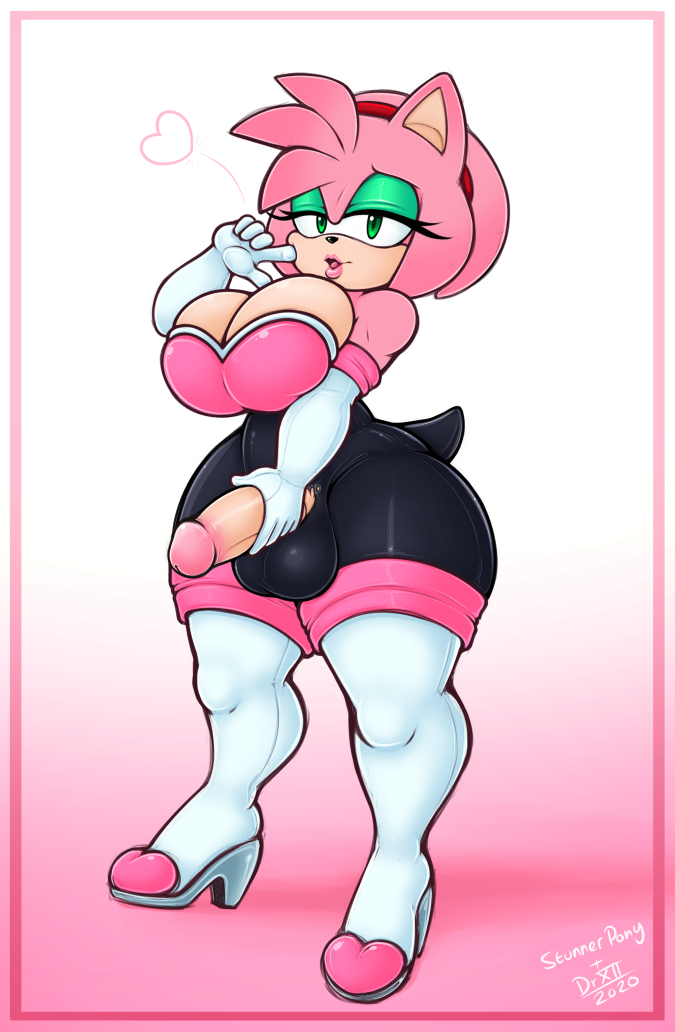 1futa 2020 alternate_breast_size alternate_costume amy_rose amy_the_bat anthro big_breasts bodily_fluids breasts busty clothed clothing digital_media_(artwork) drxii elbow_gloves erection eulipotyphlan furry futa futanari genitals gloves green_eyes gynomorph hedgehog huge_breasts humanoid_penis intersex latex mammal penis rouge_the_bat_(cosplay) sega solo sonic_(series) sonic_the_hedgehog_(series) stunnerpony