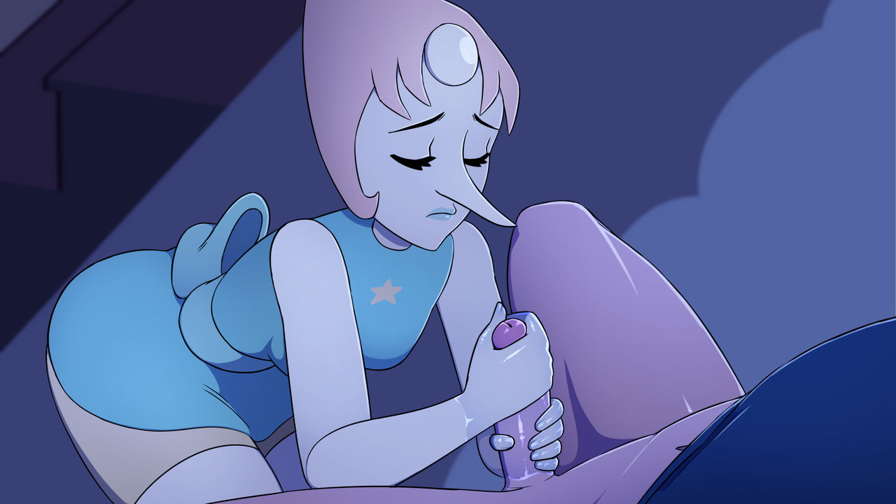 1girls, digitalkaiju, female, handjob, male, pearl (steven universe), steven universe, tagme, unseen male face