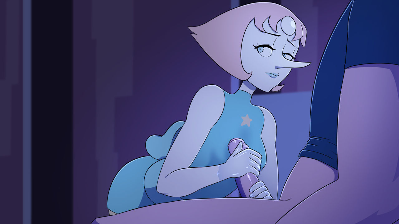 1girls, digitalkaiju, female, handjob, male, pearl (steven universe), steven universe, tagme, unseen male face