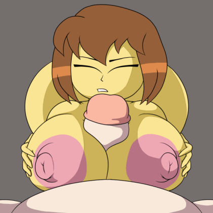 1boy, 1girl, animated, areolae, ass, big ass, big breasts, big penis, breasts, brown hair, closed eyes, female, female frisk, frisk, huge ass, huge breasts, huge cock, male, nipples, nude, outercourse, paizuri, penis, pink areola, pink nipples, plain background, puffy nipples, scarecorrode, toby fox, undertale, video games