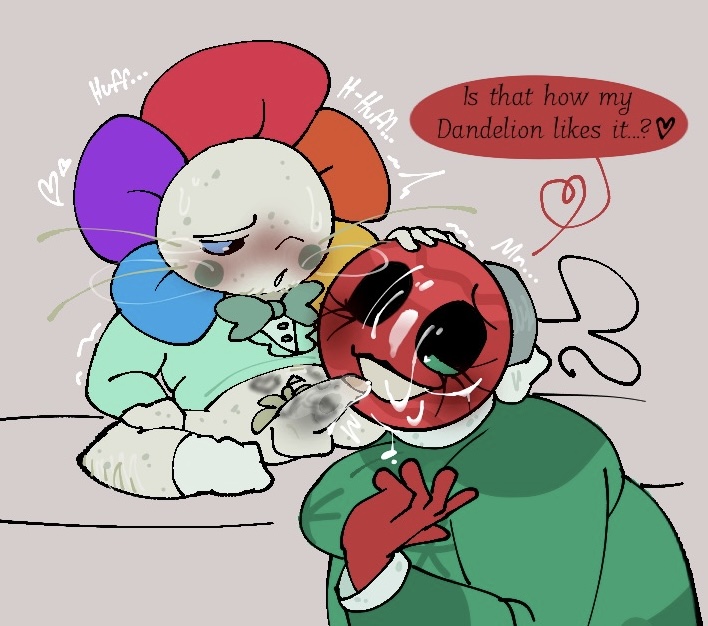 1boy, 1boy1girl, after fellatio, after oral, after sex, animate inanimate, bbw, black lipstick, black lipstick mark on penis, blowjob, blush, bobette (dandy's world), cum on eye, cum on face, dandy (dandy's world), dandy's world, eye contact, fellatio, female, lipstick, lipstick mark, lipstick on penis, male, male/female, open mouth, oral, pokerjokerful, red skin, red skinned female, roblox, shorter male, sweat, sweatdrop, tagme, trembling, white skin, white skinned male