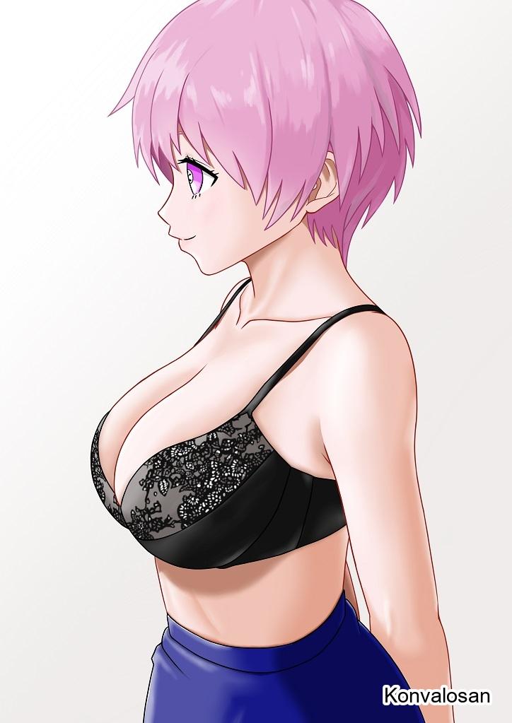 1girls, 2d, 2d (artwork), 2d artwork, arm behind back, arms behind back, bare arms, bare belly, bare chest, bare hands, bare midriff, bare shoulders, bare skin, belly, big breasts, black bra, black underwear, blue skirt, bra, breasts, busty, busty female, busty girl, busty teen, cleavage, closed mouth smile, collarbone, crazy bitch, digital, digital art, digital drawing, digital drawing (artwork), digital media, digital media (artwork), enen no shouboutai, exposed arms, exposed belly, exposed chest, exposed midriff, exposed shoulders, exposed skin, female, female focus, female only, fire force, hair between eyes, half naked, half nude, hand behind back, hands behind back, high resolution, highres, inca kasugatani, konvalosan, lace bra, lace underwear, laced bra, laced underwear, large boobs, large breasts, lean figure, lips, midriff, naked, naked female, naked woman, narrow waist, nude, nude female, nudity, pink eyebrows, pink eyes, pink hair, pink hair female, pink-eyed female, pink-haired female, plump breasts, profile, semi nude, short hair, shoulders, simple background, skirt, slender body, slender waist, slim waist, smile, smiley face, smiling, smirk, solo, standing, teen girl, teenage girl, teenage tits, teenager, underwear, upper body, white background, young female, young woman