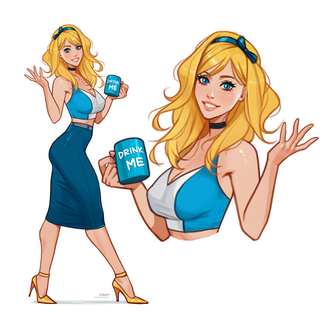 1girls, alice (disney), alice in wonderland, alice liddell, ass, big ass, big breasts, breasts, bust, busty, chest, curvaceous, curvy, curvy figure, digital media (artwork), disney, female, female only, hips, hourglass figure, huge ass, huge breasts, large ass, large breasts, legs, minko, olena minko, simple background, slim waist, solo, solo female, thick, thick hips, thick legs, thick thighs, thighs, voluptuous, waist, wide hips
