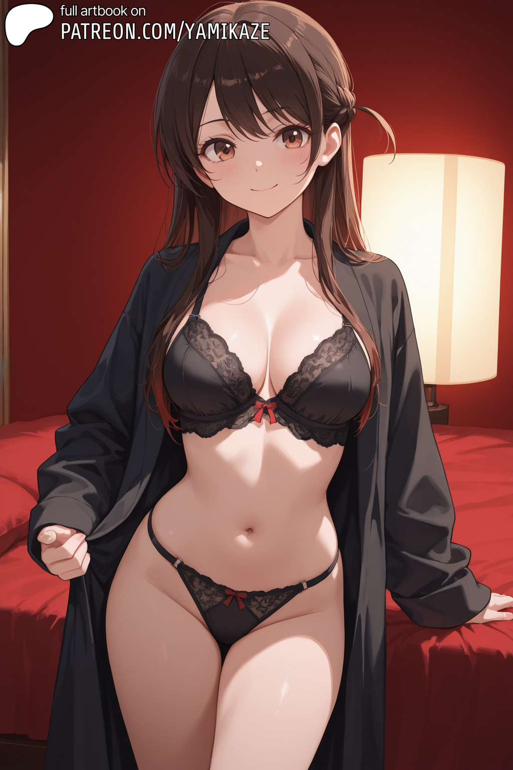 1girls ai ai_assisted ai_generated anime anime_style bikini black_lingerie blush bra brown_eyes brown_hair curvy female female_only fit fit_female half_naked hentai hi_res high_quality high_resolution highres kanojo_okarishimasu lewd lingerie looking_at_viewer medium_breasts mizuhara_chizuru nsfw panties patreon patreon_username sexy smile smiling solo solo_female stable_diffusion uncensored underwear yami_kaze