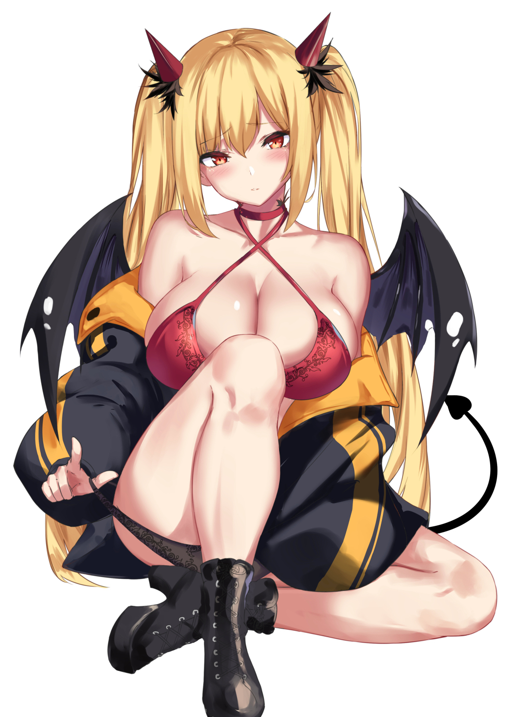 1girls, blush, breasts, cleavage, female, female only, huge breasts, looking at viewer, solo, spider apple