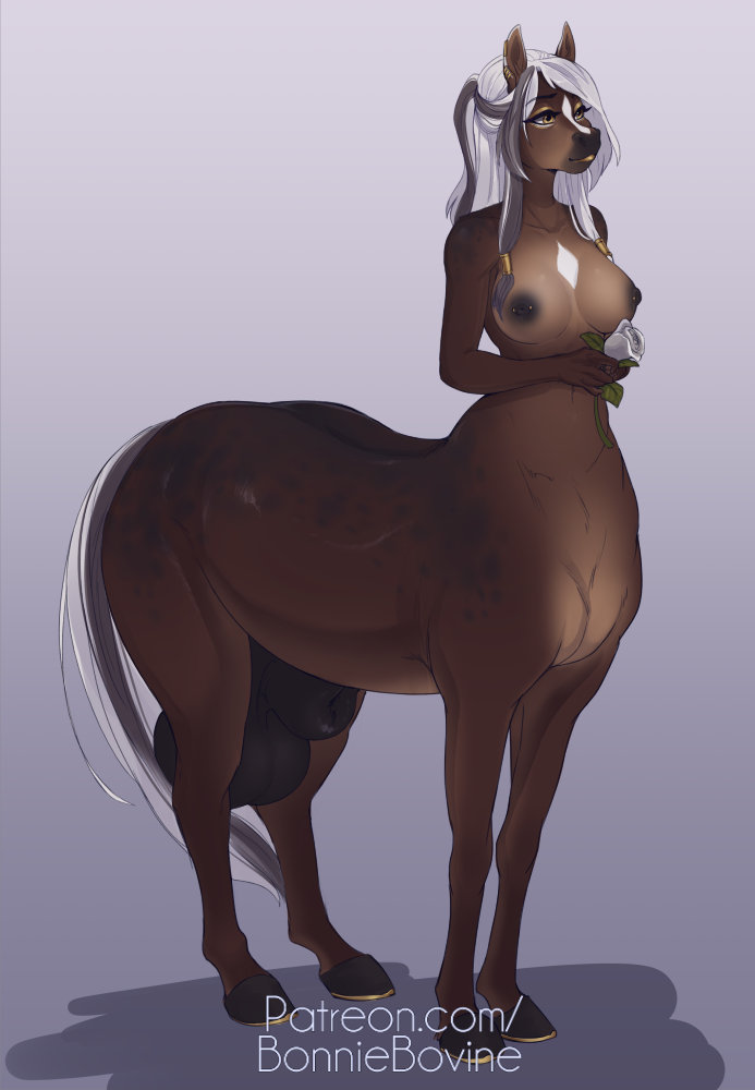 1futa, animal genitalia, areolae, balls, bonnie bovine, breasts, centaur, dickgirl, flaccid, fully sheathed, furry, futa only, futanari, horsecock, intersex, nipples, penis, solo, solo futa, taur, testicles
