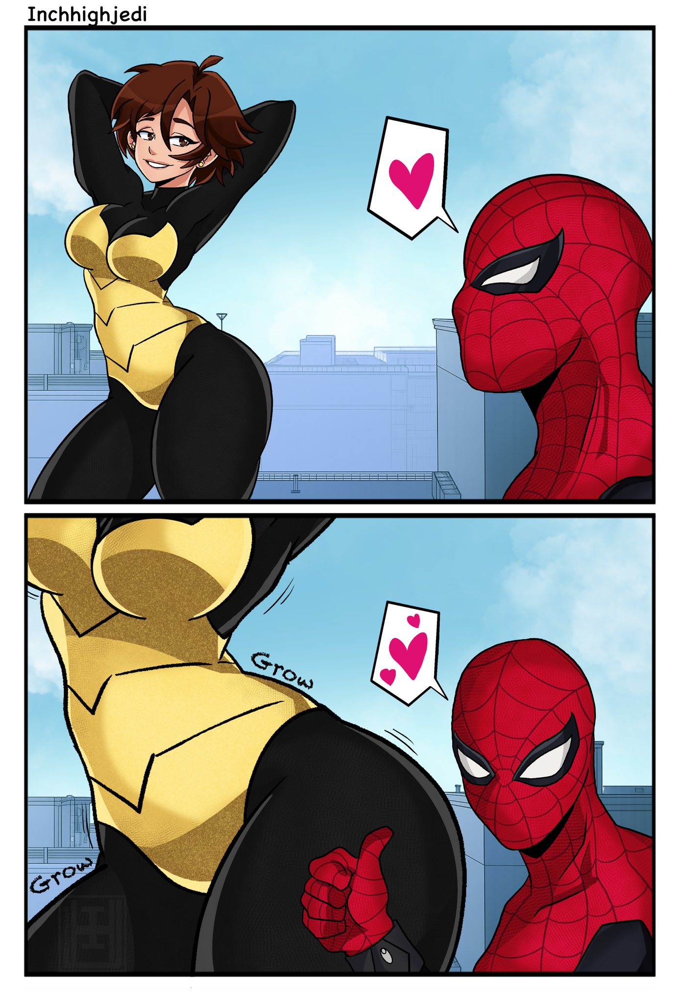1boy, 1boy1girl, 1girls, ant-man (series), avengers, big ass, big breasts, big thighs, bigger female, breasts, curvaceous, curvy, curvy figure, digital media (artwork), enlargement, expansion, female, giant female, giantess, giantess growth, gigantification, growth, height difference, hips, hourglass figure, huge ass, huge breasts, huge thighs, inchhighjedi, janet van dyne, large ass, large breasts, large thighs, larger female, legs, light skin, light-skinned female, light-skinned male, macro, macro female, male, male/female, marvel, marvel comics, mature, mature female, peter parker, shorter male, size difference, slim waist, smaller male, spider-man, spider-man (series), straight, taller female, thick, thick hips, thick legs, thick thighs, thighs, voluptuous, waist, wasp (marvel), wide hips, wide thighs