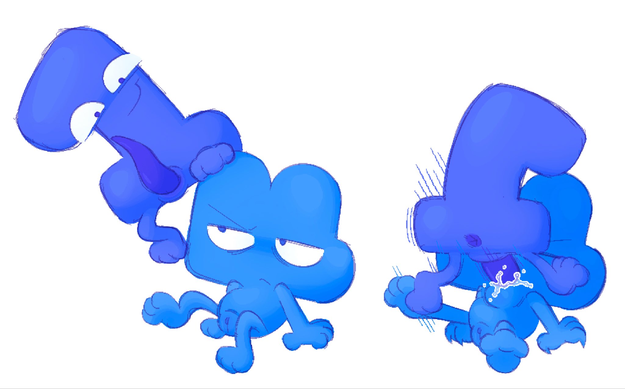 anus, battle for bfdi, battle for dream island, bfb, bfdi, cuntboy, deepthroat, face fucking, four (bfb), futa on male, futanari, intersex, neck bulge, object show, object shows, one (bfdi), oral, oral sex, pussy, saliva, stonerobjectum, the power of two, throat bulge, tpot