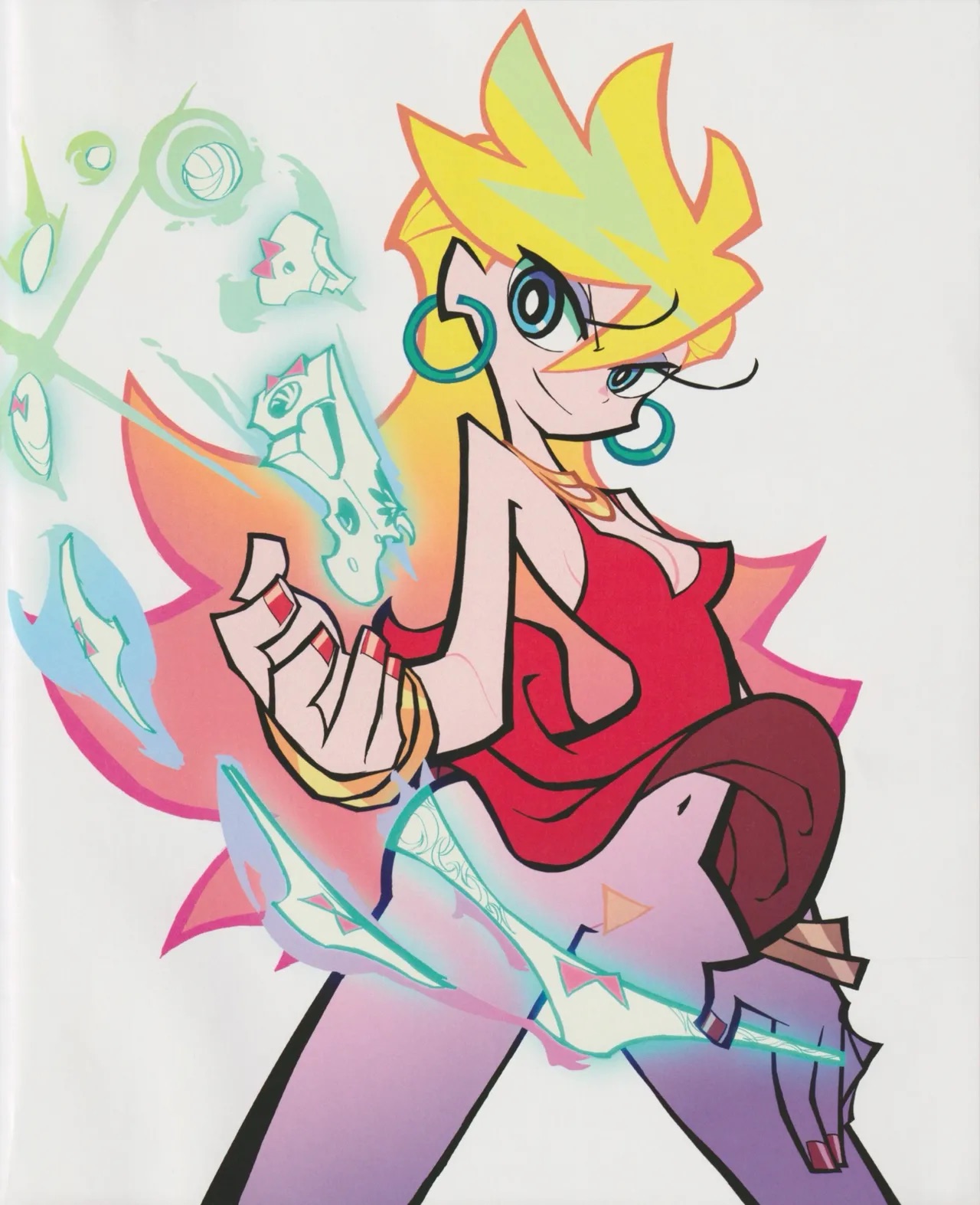 angel, angel girl, commando, hiroyuki imaishi, official art, panties, panty & stocking with garterbelt, panty anarchy, pubic hair, pussy, tagme