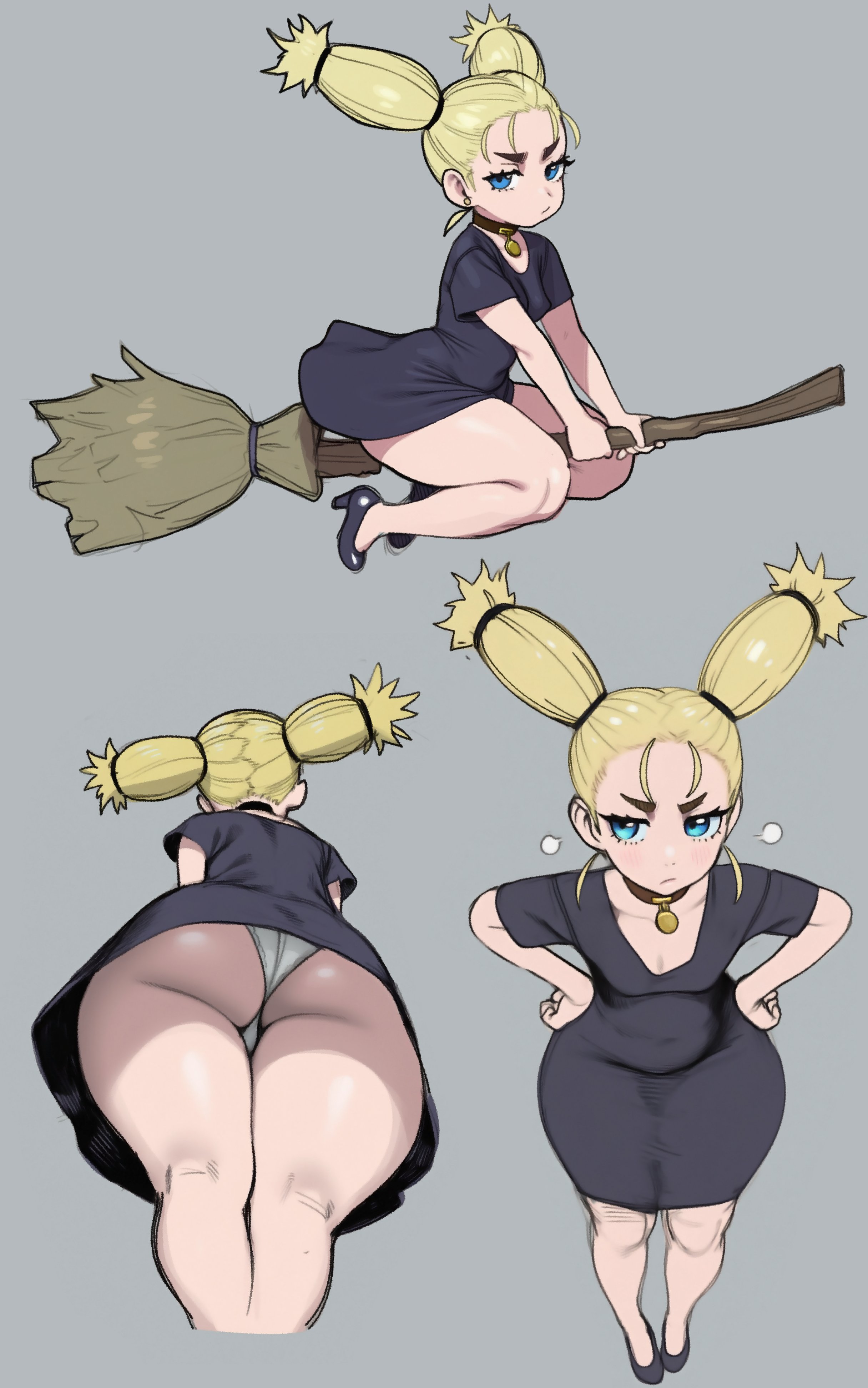 1girls, ai generated, ass, blonde hair, dress, jujutsu kaisen, losforry custom, nishimiya momo, panties, thick thighs, thighs, twintails, updress, upskirt