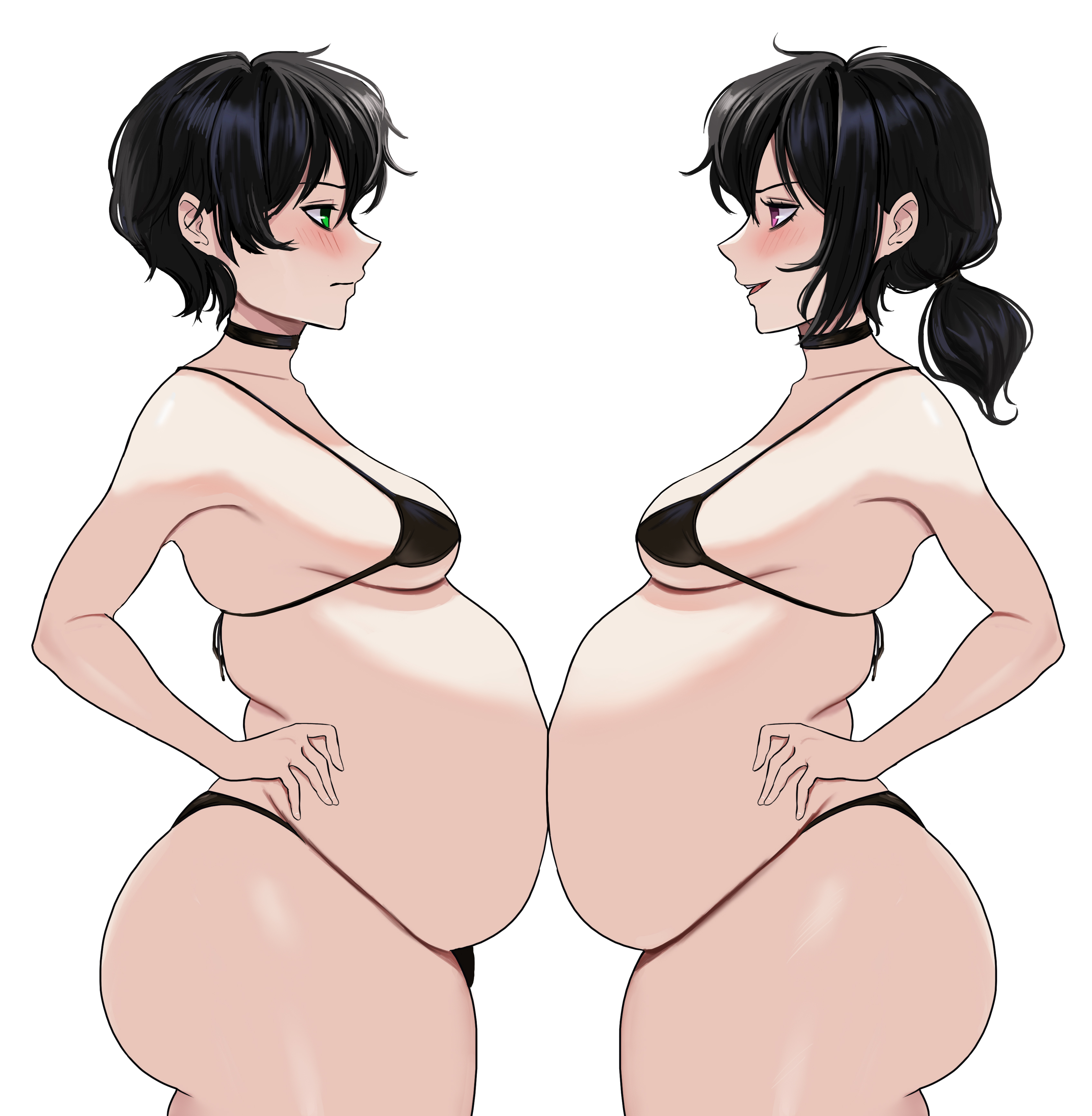 andrew graves, ashley graves, belly press, bikini, bloated belly, overweight, overweight female, overweight femboy, overweight male, the coffin of andy and leyley, twincest, weight gain