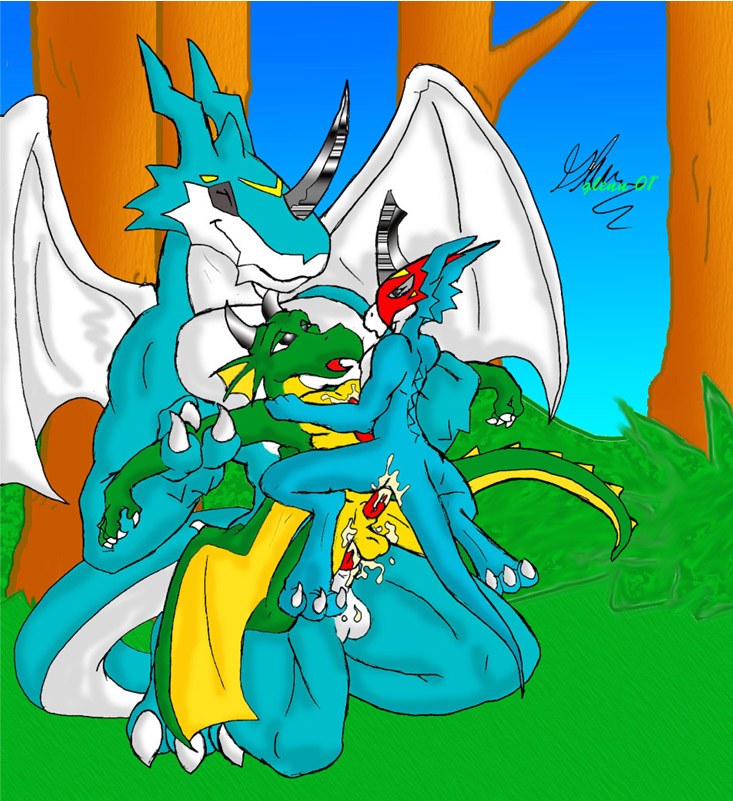 digimon exveemon flamedramon glenn male_only tagme