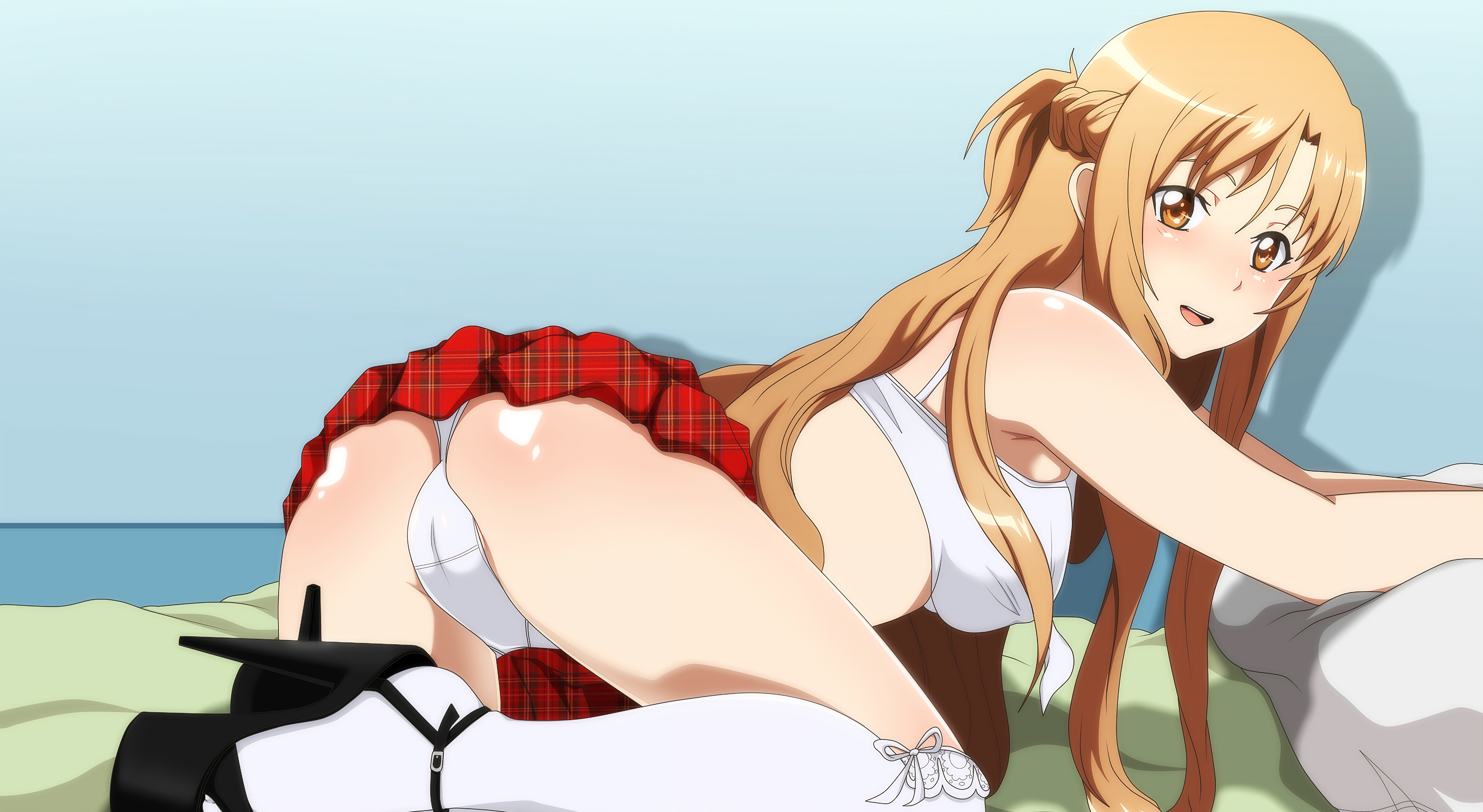 1girls, female, high heels, sword art online, tagme, thequeenzelda, whentai, yuuki asuna