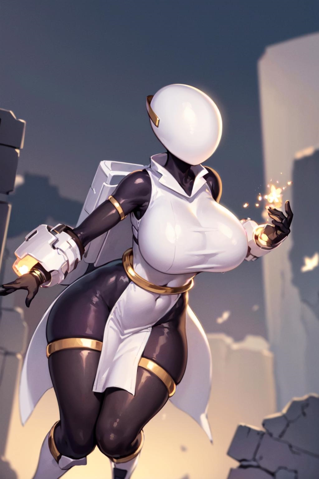 ai generated, artificer (risk of rain), big breasts, breasts, female, risk of rain, risk of rain 2, tagme, thick thighs