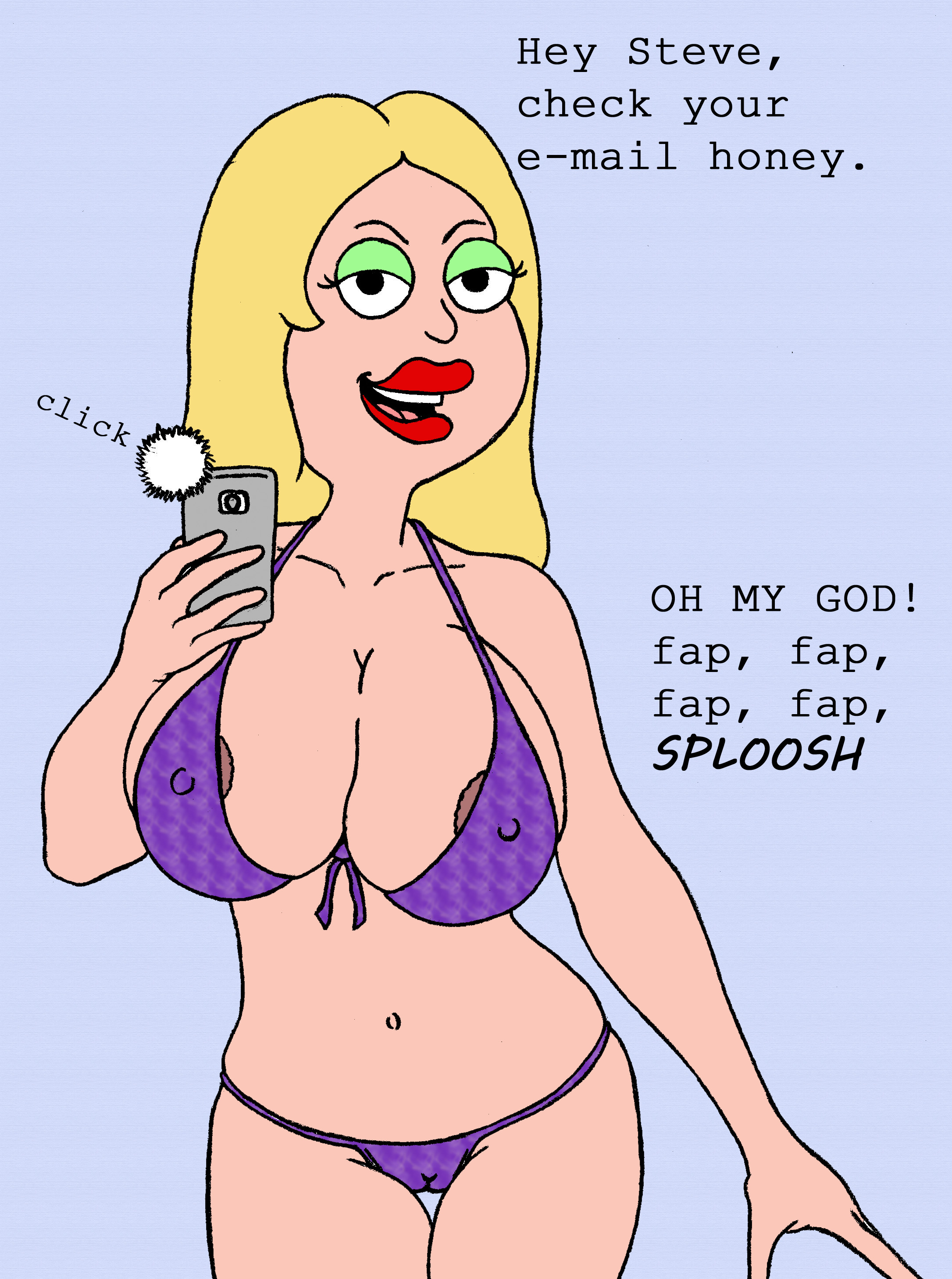 american dad, bikini, female, francine smith, milf, nipple slip, sbb, selfie