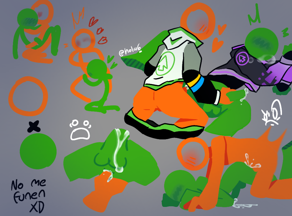 alan_becker animator_vs_animation duo gay gay_sex green orange stickfigure stickman