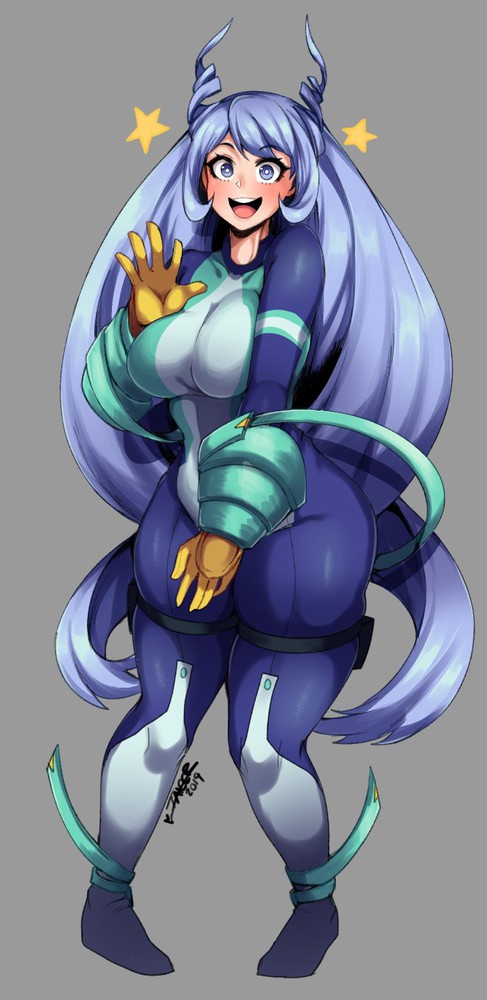 1girls, alternate breast size, ass, big ass, big breasts, blue eyes, blue hair, blue-haired female, bodysuit, breasts, cute, female, female human, hadou nejire, hadou nejire (hero outfit), hero outfit (mha), huge ass, huge breasts, human, large ass, large breasts, large hips, larger female, looking at viewer, my hero academia, nejire hado, nejire hado (hero outfit), source request, superhero costume, superheroine, text, thick thighs, thighs, watermark, wide hips