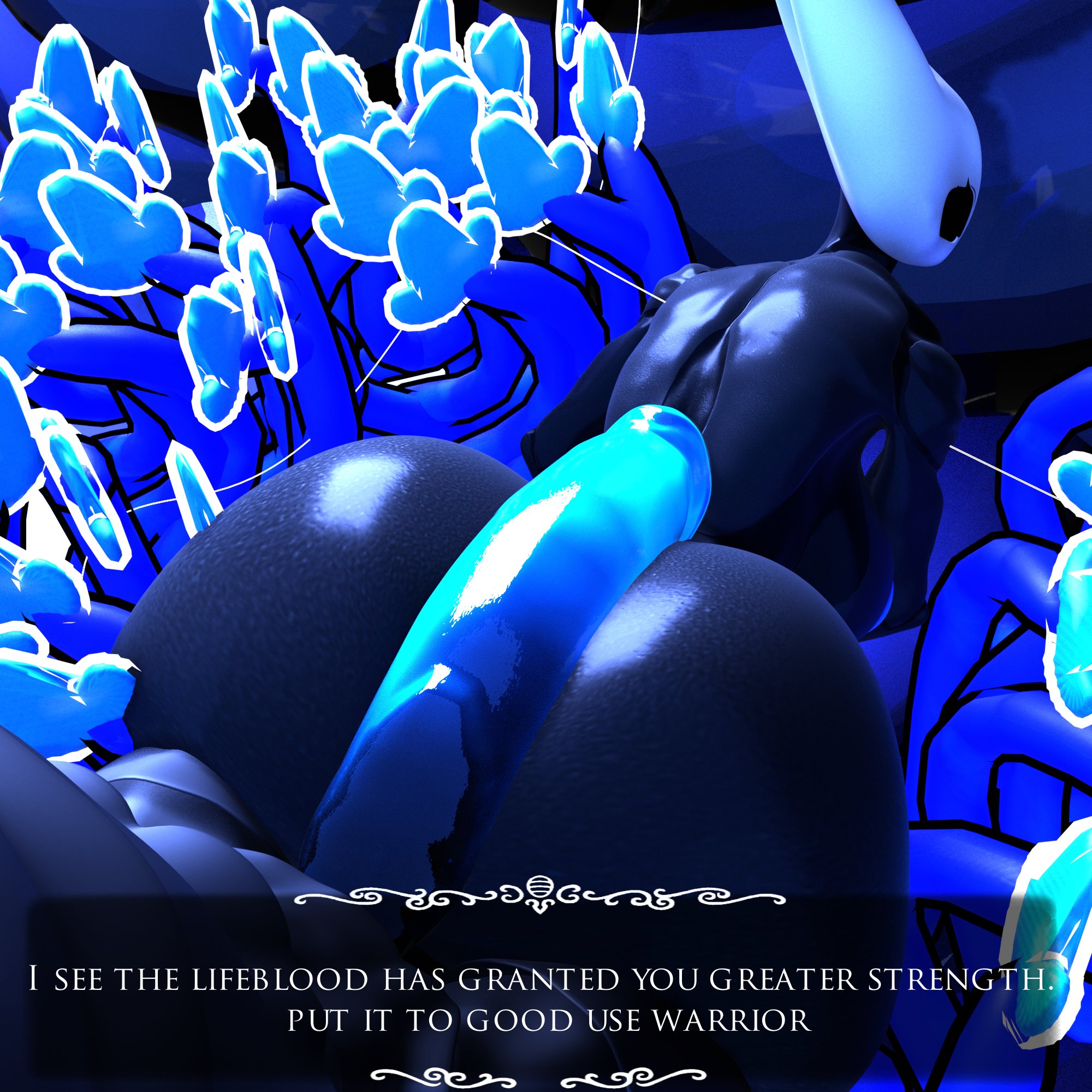 1boy, 1girls, 3d, 3d (artwork), anthro, ass, baddragon666, big ass, big breasts, big penis, big thighs, breasts, bubble ass, bubble butt, bug, bug girl, butt, dialogue, female, female focus, gigantic ass, gigantic breasts, gigantic thighs, hollow knight, hollow knight: silksong, hornet (hollow knight), huge ass, huge breasts, huge cock, huge thighs, insect girl, insectoid, insects, lifeblood, looking at viewer, male, non-mammal breasts, penis, penis on ass, shiny, shiny skin, tagme, text, thick thighs, thighs