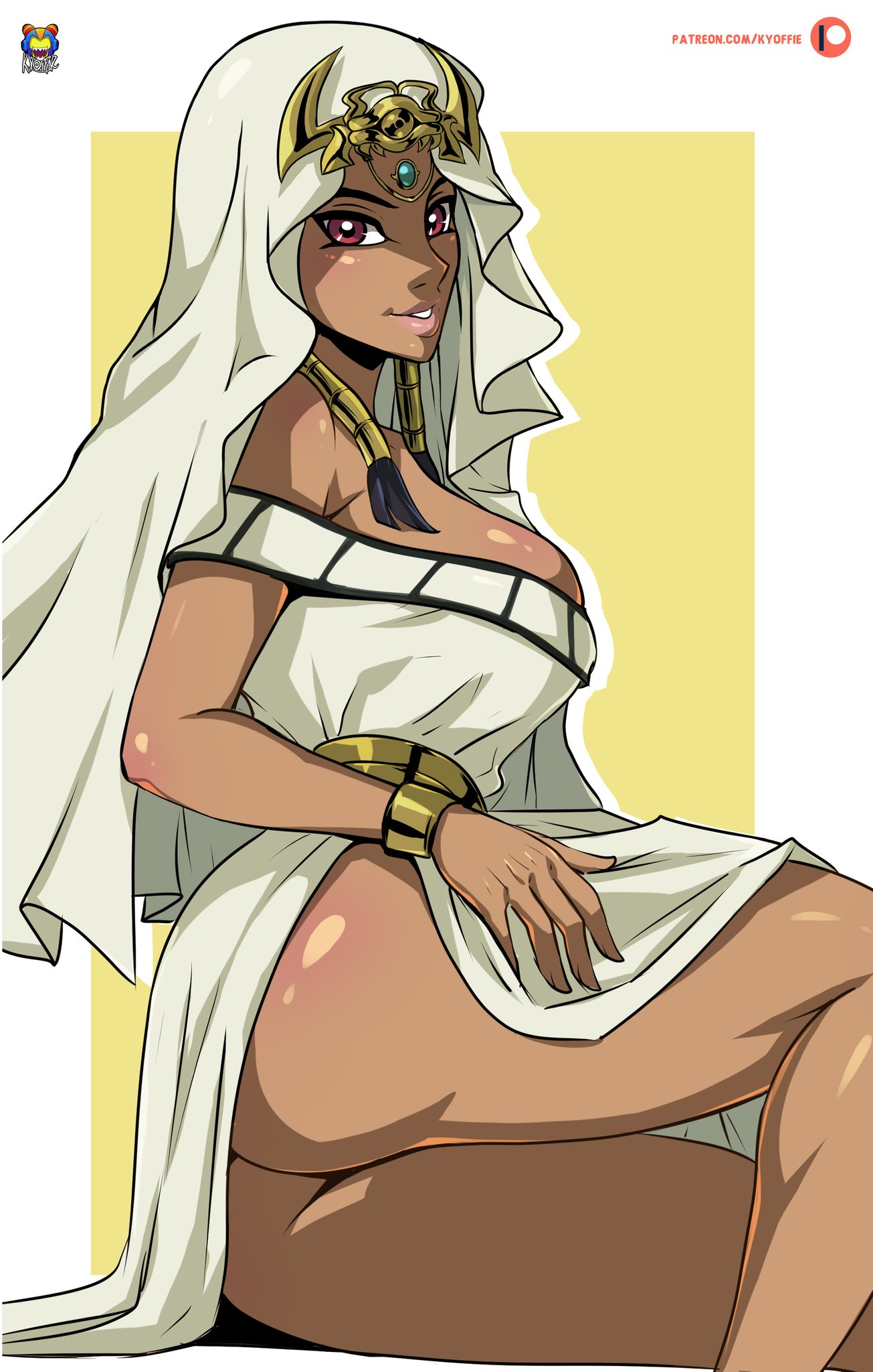 1girls, big breasts, breasts, dark skin, dark-skinned female, female, isis ishtar, kyoffie, red eyes, tagme, yu-gi-oh!