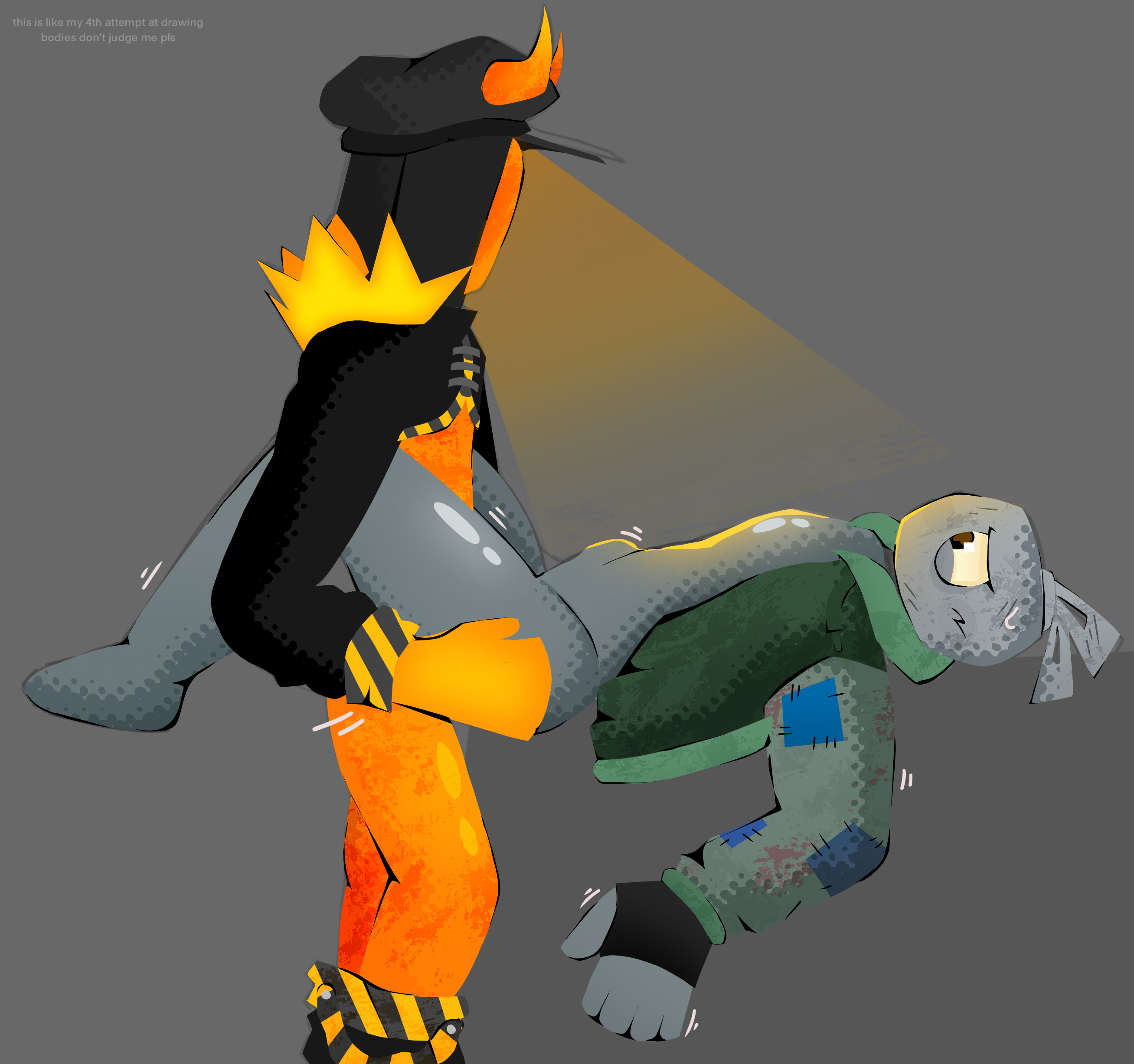 belly bulge, big thighs, blush, eightyone, first porn of character, garbo (meleeniacs), glowing, holding legs, matador (meleeniacs), meleeniacs, roblox, roblox game, self upload, tagme, tv head, vaginal penetration