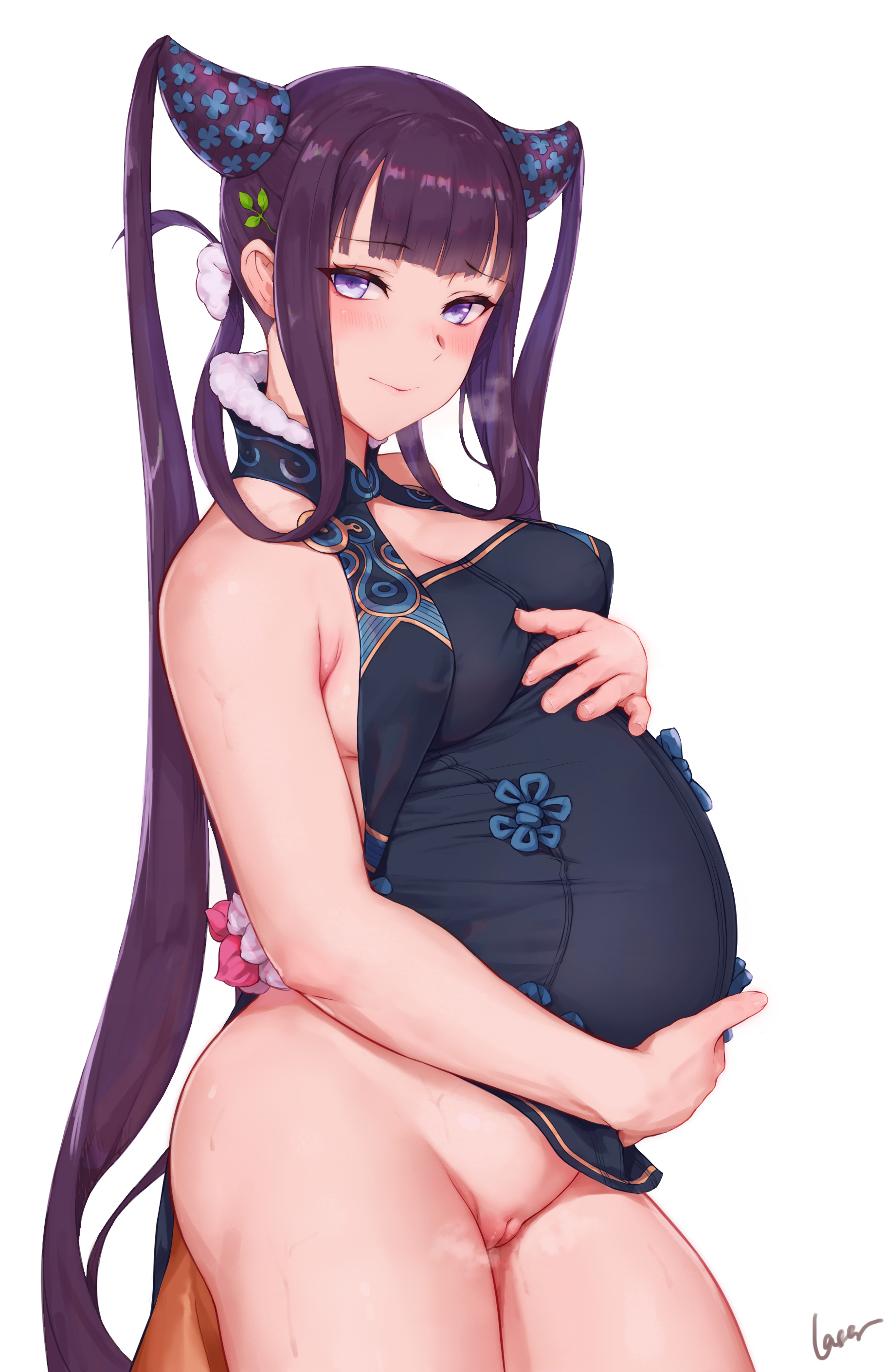 1girls, big breasts, breasts, fate (series), fate/grand order, female, female only, large breasts, laserflip, looking at viewer, pregnant, pussy, ready to pop, rosaline, solo, yang guifei (fate/grand order)
