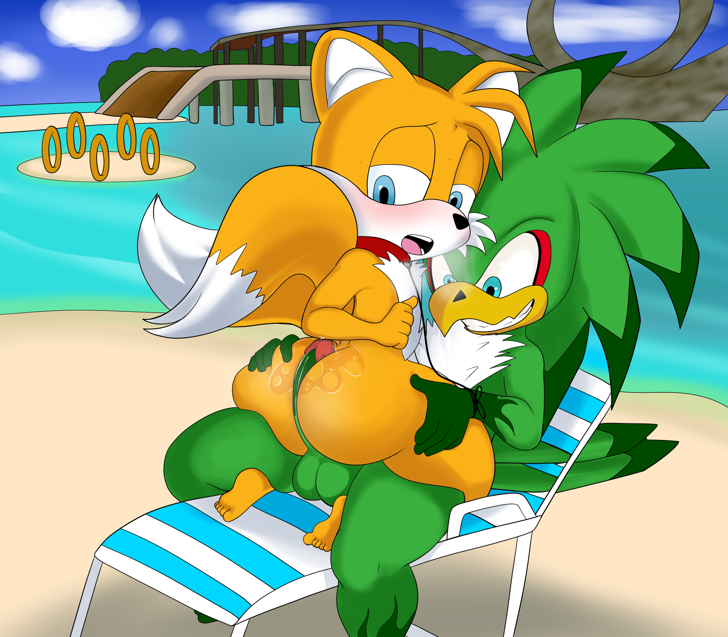 2boys, anthro, ass, avian, big ass, big ass (male), big butt, blackwhiplash, bwl, color, digital media (artwork), erection, femboy, fox, gay, hot dogging, i cumming when i see it, jet the hawk, male, miles tails prower, penis, precum, sega, sonic (series), sonic riders, sonic team, sonic the hedgehog (series), source request, tails the fox, teapot (body type), yaoi