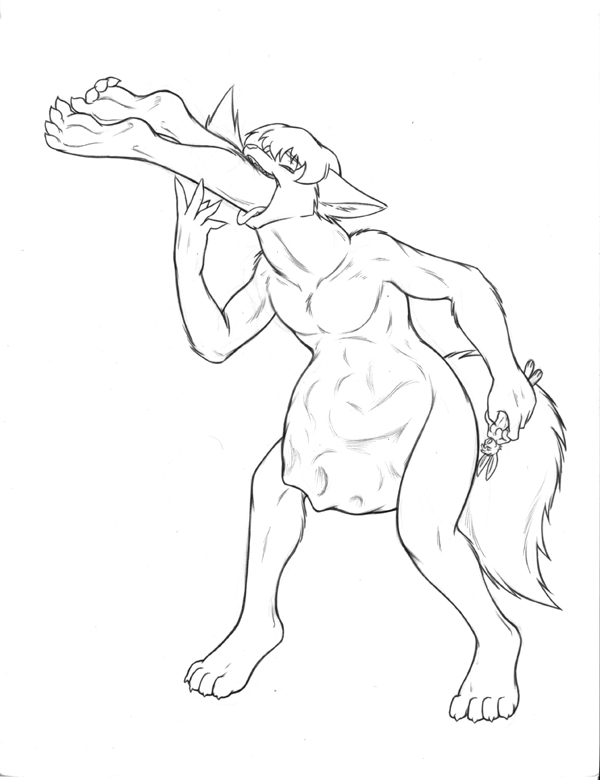 anthro belly big_belly canid canine canis cownugget face_imprint female female_prey genitals lagomorph leporid male male_pred mammal monochrome neck_bulge nude oral_vore penis rabbit straight swallowing vore wolf