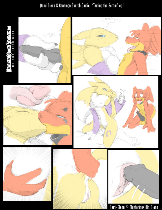 darknek0gami demi-glenn digimon gazimon renamon