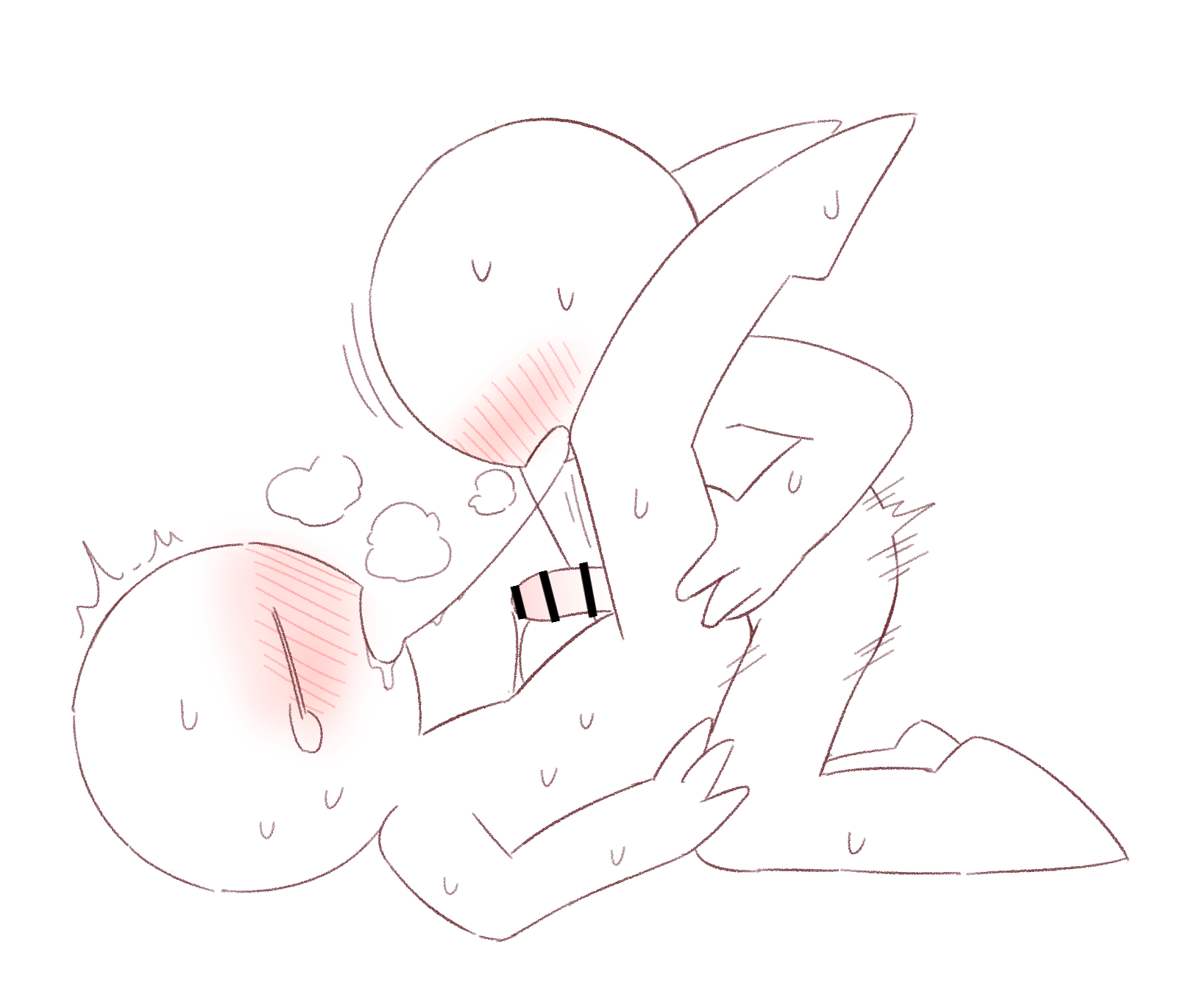 2022, 2boys, anal, anal sex, blush, closed eyes, cum, duo, erection, gay, hi res, male, male/male, penis, pwslz, sex, simple background, stickfigure, stickman, sweat, white background, yaoi