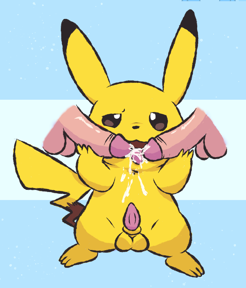 cum cum_in_mouth double_handjob fellatio feral furry gay handjob male male_only mincheeto open_mouth penis pikachu pokémon_(species) pokemon tagme tongue_out