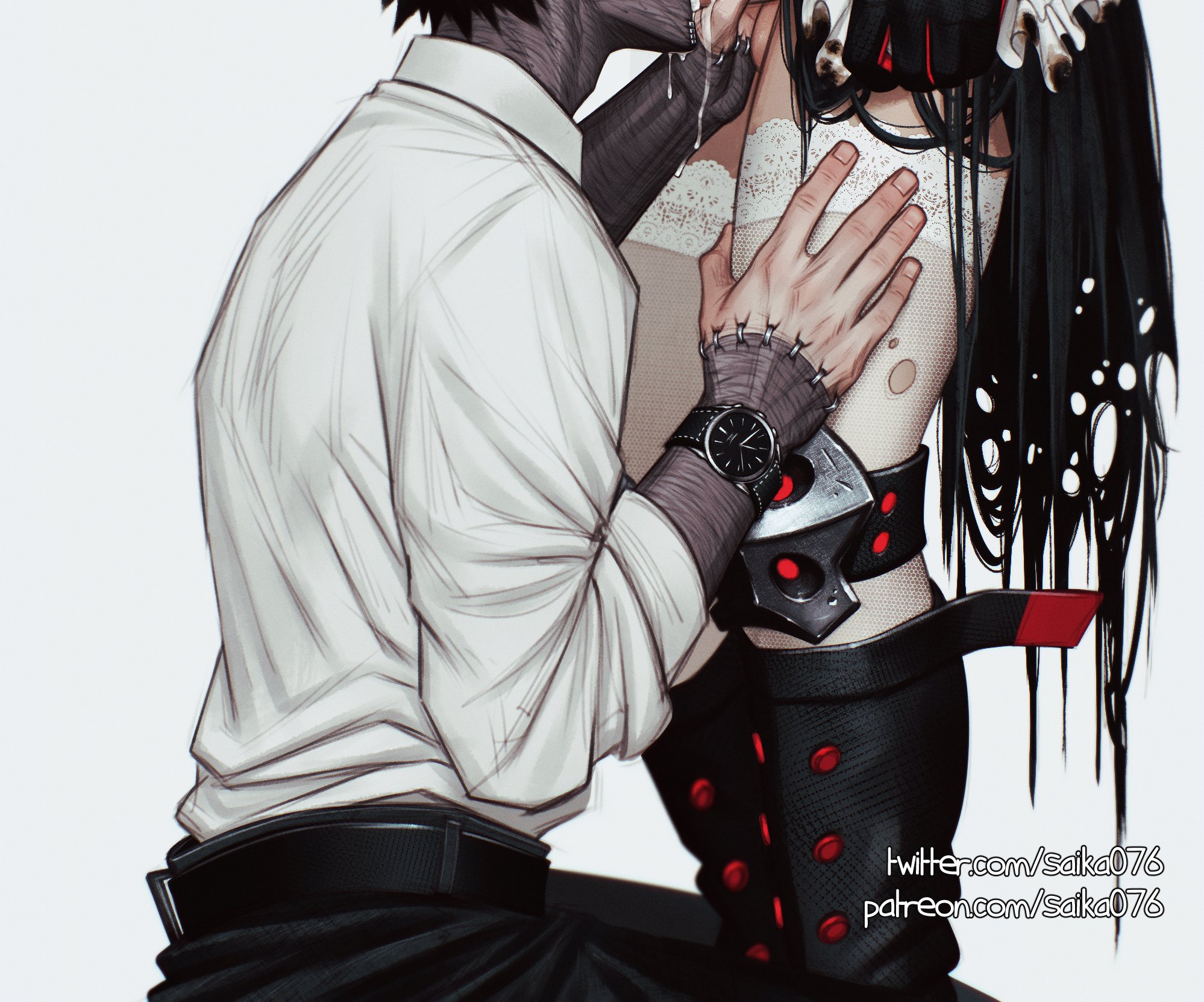 bakugou katsuki, blowjob, boku no hero academia, clothed, clothed sex, clothing, dabi, femboy, feminization, gay, gay male, katsuki bakugou, kneeling, kneeling on ground, kneeling oral position, male, my hero academia, oral, oral penetration, oral sex, saika076, standing, stockings, todoroki touya, touya todoroki, yaoi