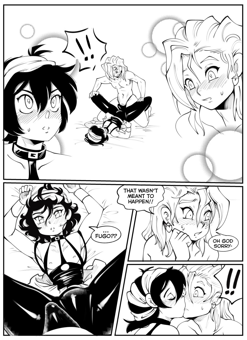 2boys, black hair, blushing, doujinshi, drcockula, earrings, erection, erection under clothes, exclamation point, gay, jojo's bizarre adventure, kissing, male, monochrome, narancia ghirga, pannacotta fugo, speech bubble, surprised, text, text focus, thong, vento aureo, yaoi
