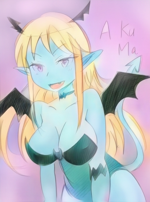 breasts demon_girl drawn female ishuzoku_reviewers open_mouth potekite simple_background succubus wings