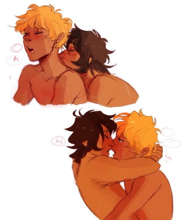 gay kissing nico_di_angelo percy_jackson_and_the_olympians will_solace