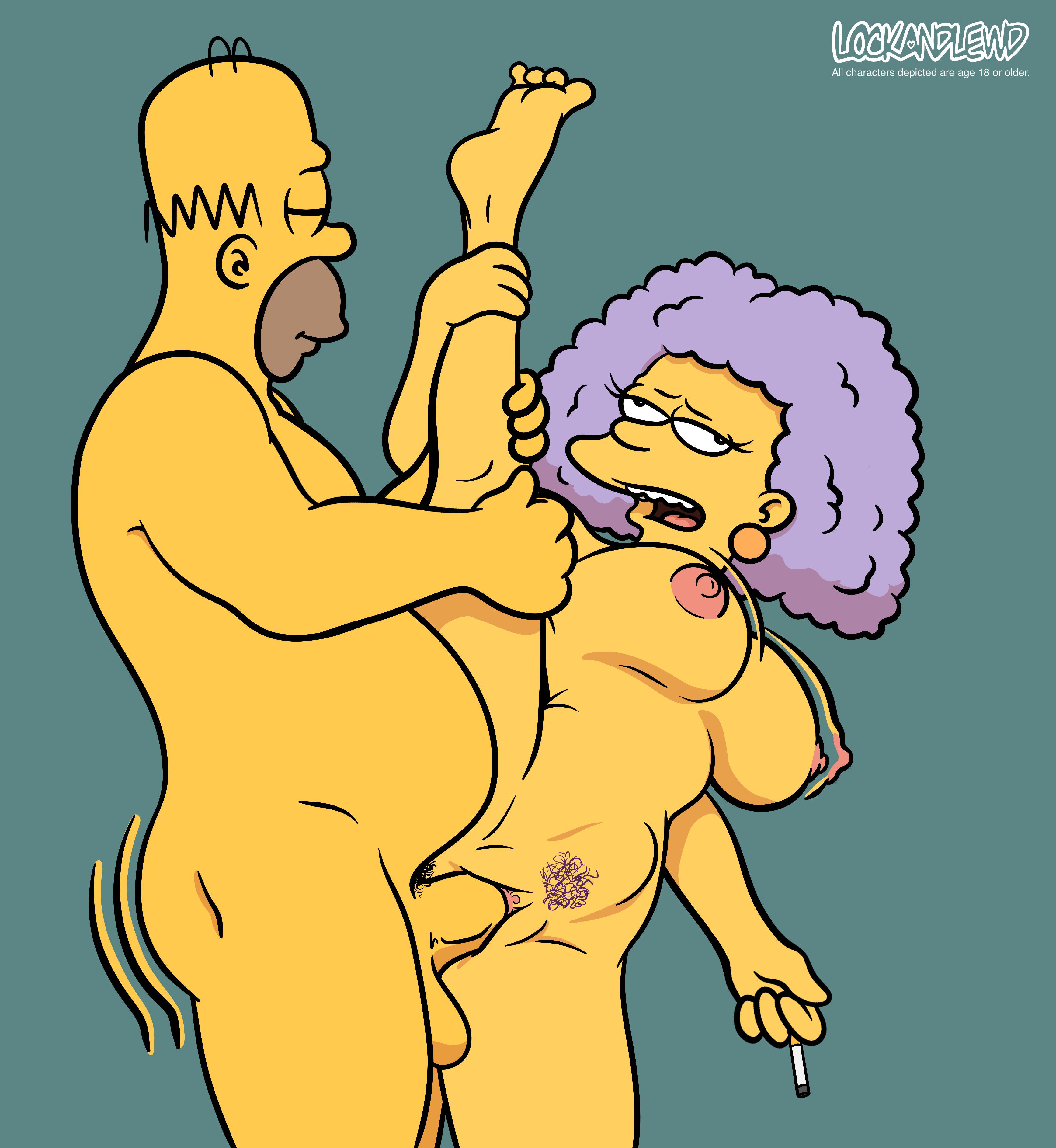 1boy, 1girls, 20th century fox, 20th century studios, artist name, bald, bald male, balls, belly, breasts, brother-in-law and sister-in-law, cigarette, closed eyes, dilf, duo, ear piercing, erection, fat, fat belly, fat male, feet, female, genitals, hands on leg, homer simpson, human, human on human, indoors, leg up, lockandlewd, male, male/female, mammal, mature, mature female, mature male, nipples, nude, nude female, nude male, open mouth, overweight, overweight male, penis, penis in pussy, pubic hair, purple hair, pussy, selma bouvier, sex, standing, standing on one leg, standing sex, straight, straight sex, testicles, the simpsons, vaginal, vaginal penetration, vaginal sex, yellow skin