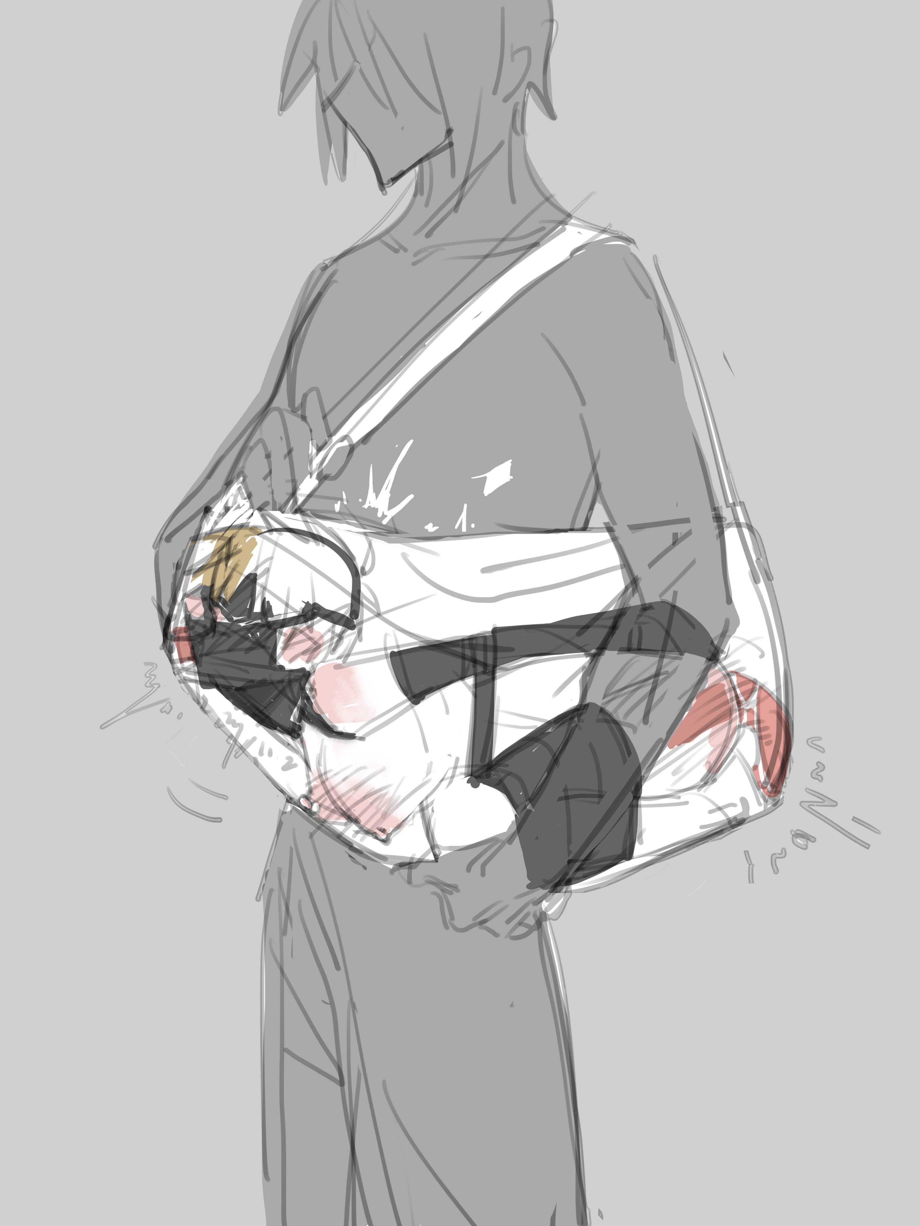 blindfold, bondage, carrying another, gay, haikyuu!!, huifaysong, human luggage, in bag, in container, kidnapped, male, male focus, male only, nishinoya yuu, restrained, sacked, sex toy, sex toy in ass, solo, solo male, yaoi