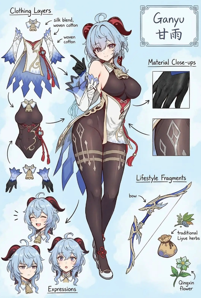 ai generated, ganyu (genshin impact), genshin impact, hanabi network, panties, waifu