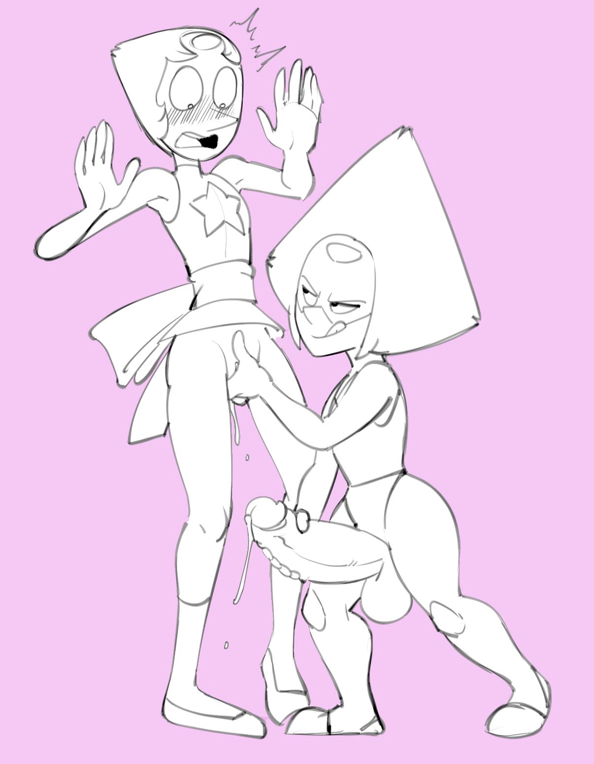 1futa, 1girls, big penis, blush, cum, daredemon7000, dripping cum, dripping pussy, female, femsub, finger fuck, fingering, futa on female, futadom, futanari, greyscale, height difference, intersex, large penis, larger female, licking lips, looking at another, looking down, looking up, monochrome, no panties, pearl (steven universe), penis, peridot (steven universe), pussy, pussy juice, pussy juice drip, semen, short hair, shortstack, size difference, small but hung, small dom big sub, smaller futa, steven universe, thighs, tongue, tongue out, vagina, vaginal insertion, vaginal juices, vaginal penetration