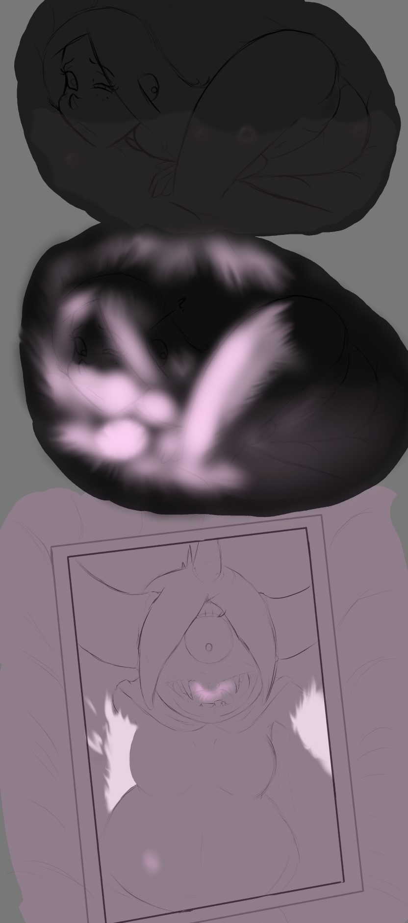 2girls ass belly breasts cameltoe crocface demon demon_girl demon_pred demoness disney female female_pred female_prey gravity_falls human_prey imminent_digestion inside_stomach internal_view oral_vore pyronica stomach taunting unwilling_prey vore wendy_corduroy