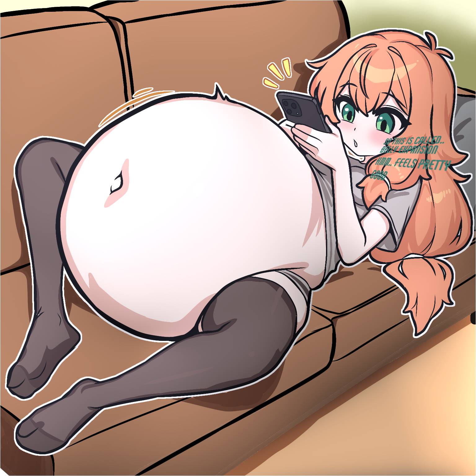 2025 artist_request belly_expansion belly_inflation commission ginger green_eyes huge_belly inflation tagme