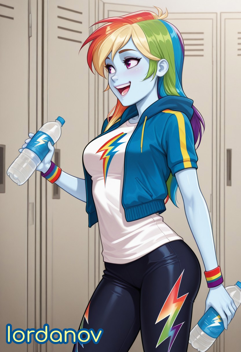 (eg) (mlp) 1girls ai_generated blue breasts clothed clothes colored dash equestria female friendship girl girls hair hasbro indoors iordanov is little long magic medium multicolored my pants perfect_body pony rainbow sexy skin smile solo solo_female teenage teenager yoga young